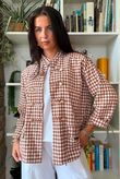 Nonni Gingam Napoleon Jacket Chestnut
